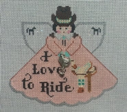 PP996IR - Angel with charms: Love to Ride Western (light green)