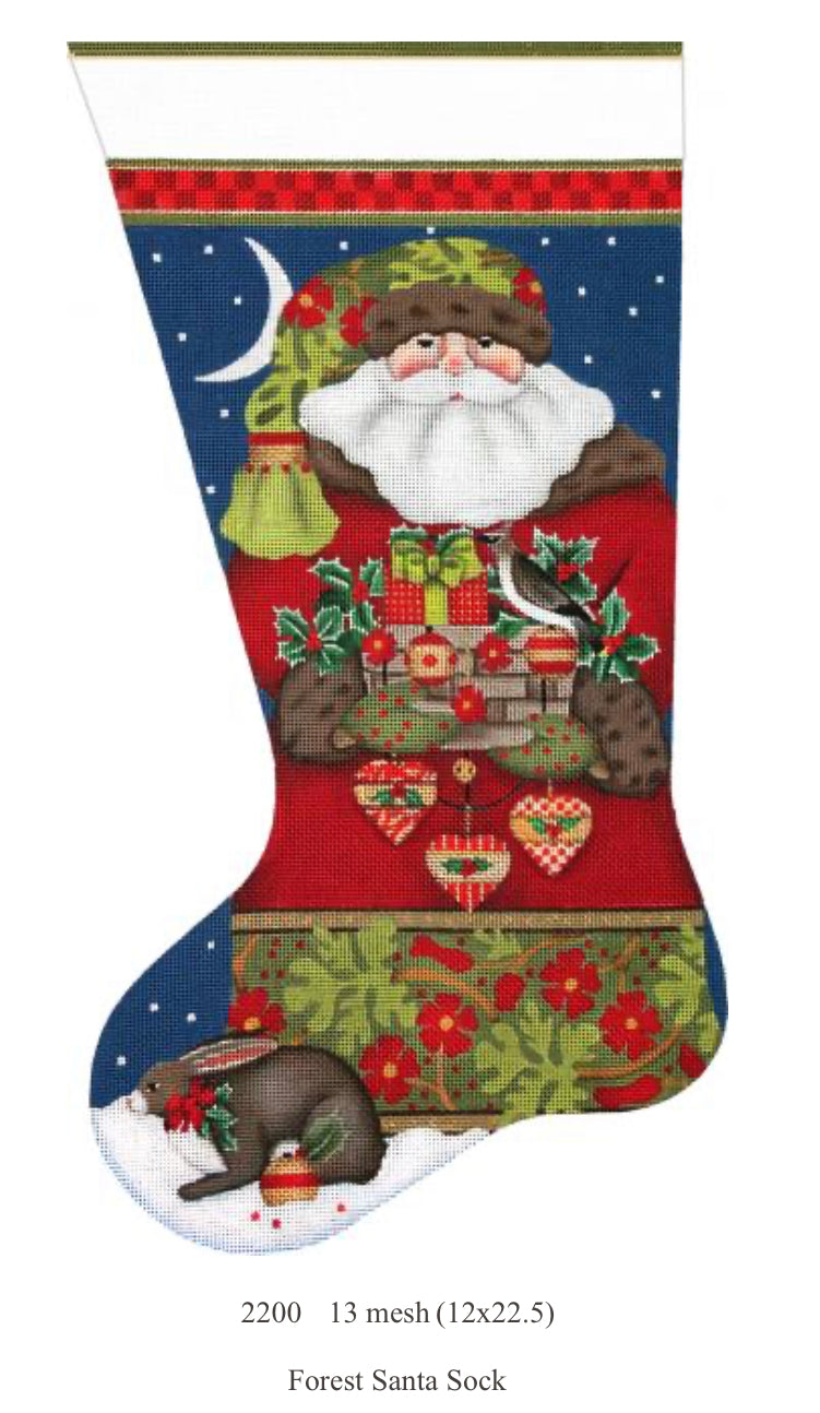 Forest Santa  Stocking