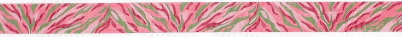 BL-28: Belt – Zebra Stripes – pinks & greens on light pink bkgd.