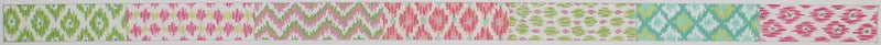 BL-68: Belt – Patchwork of Bright Ikat Patterns – pinks, greens, turquoise, lavenders