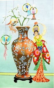 C-524 - Woman with Vase and Parrots