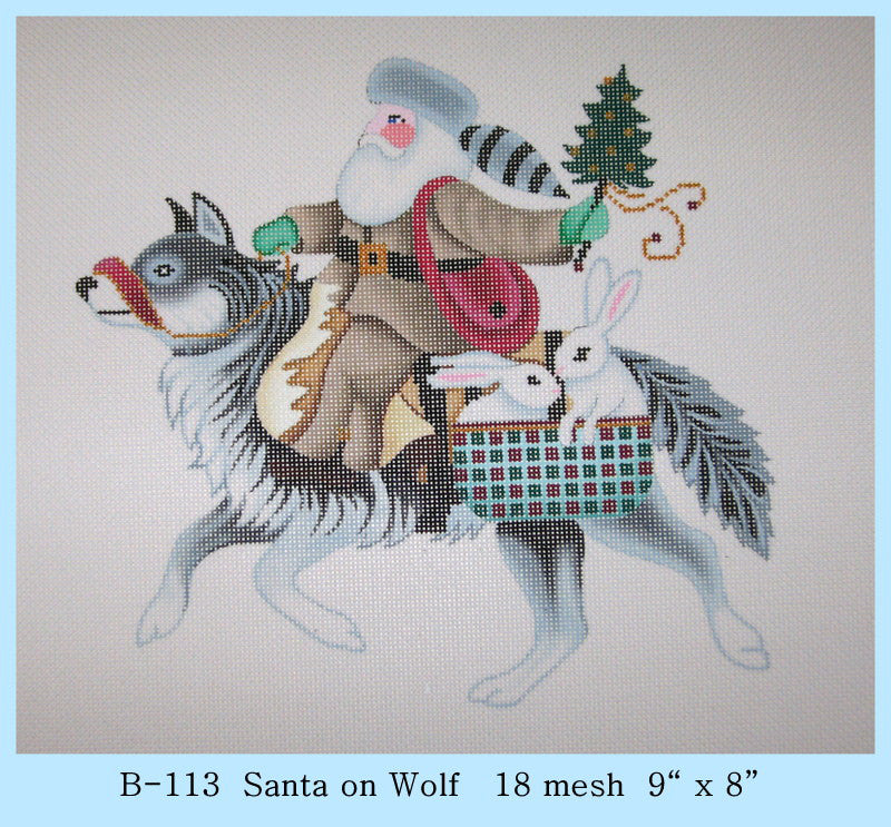 Santa on Wolf
