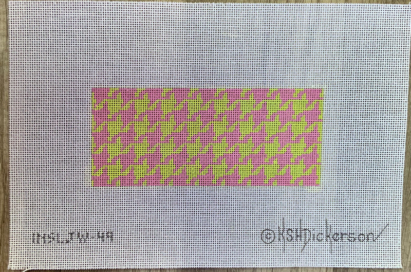 INSLJW-49 - Lee’s Jewelry Box/Wallet Insert – Houndstooth – pink & lime