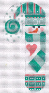 CH-18  - Snowman with Green Scarf Candy Cane