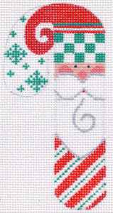 CH-19  - Green/Red Striped & Checkered Santa Candy Cane