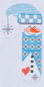 CH-58  - Blue Diamonds Snowman Candy Cane