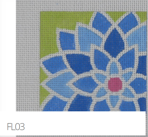 FL03 - Blue Graphic Flower, Sq.