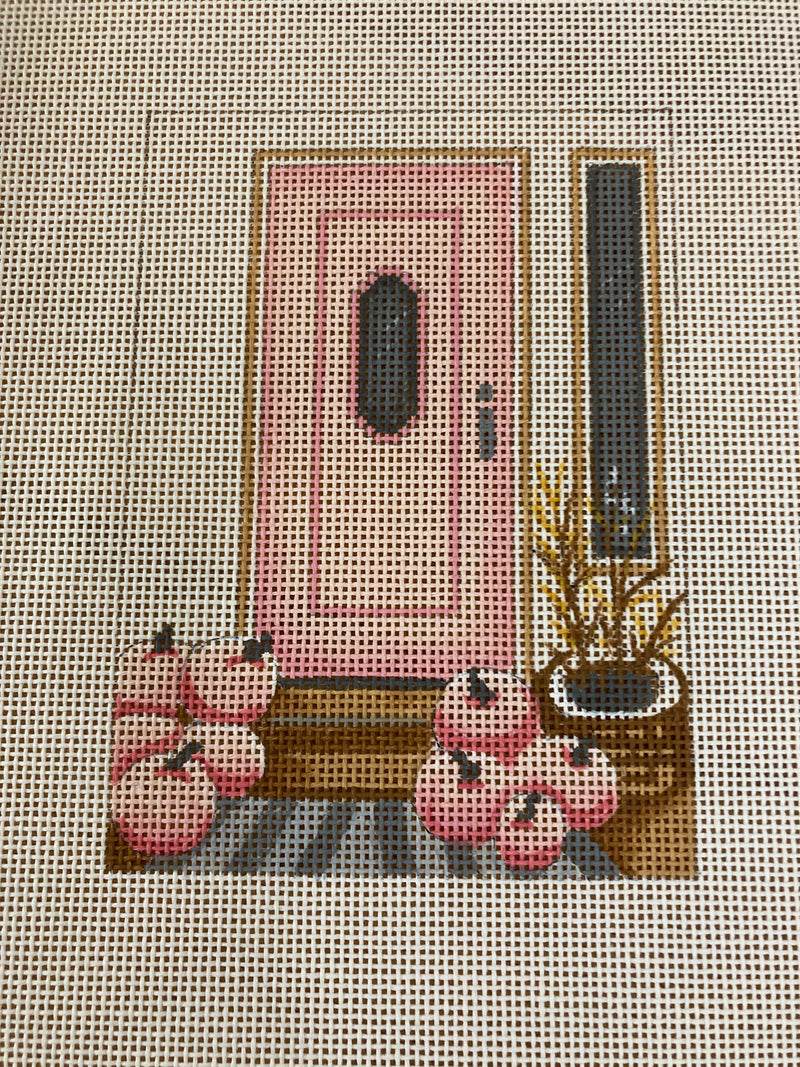 AP4394 Pink Door with Pumpkins