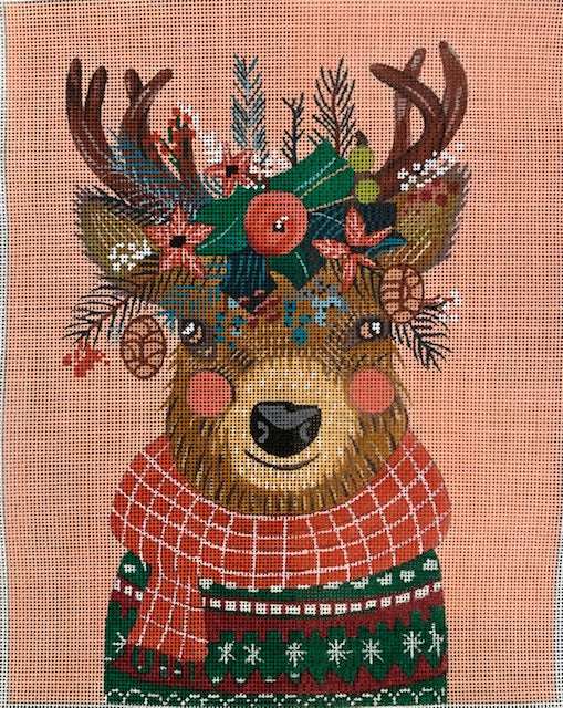 MIAC-PL-03 Mia Charro - Christmas Squad -  Deer on Light Coral