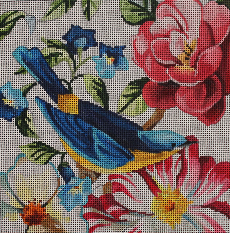 FF225 - Floral w. blue bird