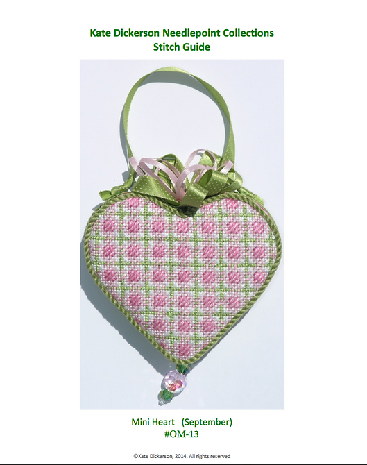 SG-OM-13 - Stitch Guide for OM-13 – Mini Heart – Plaid – pinks w/ lime