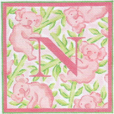 ALL-06: Lilly Letter – Koala Bears in Bamboo – corals & greens