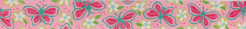 BL-53 - Belt – Lilly-inspired Dahlias – hot pinks & limes on medium pink
