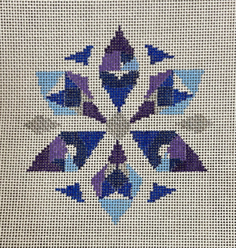 LL-ORN-03 - Geometric Snowflake Blue