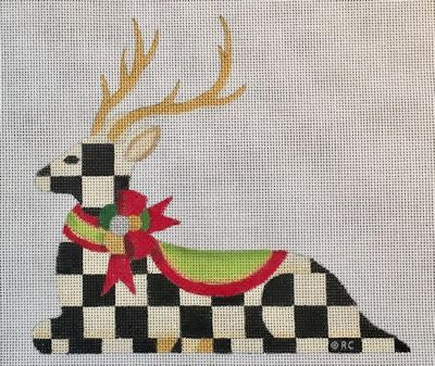 Reclining Checked Reindeer