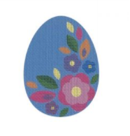 EE13 - Blue Floral Flat Egg