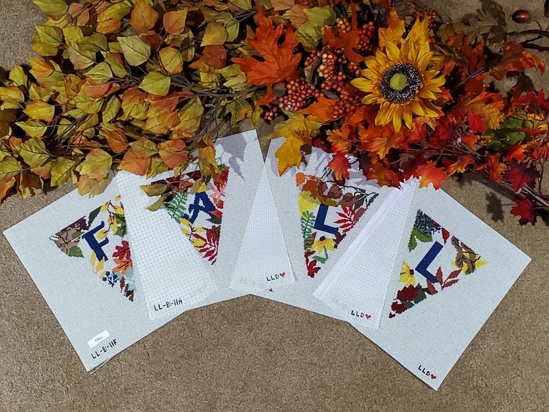 LL-BUN-1104-FALL Garland -- 4 Individual Canvases--burlap