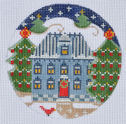 Blue House Ornament