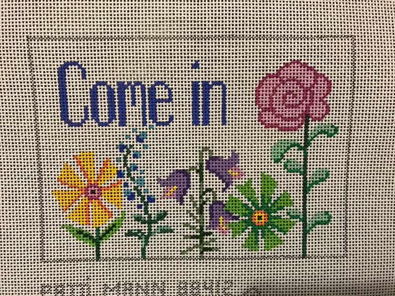 “Come In” floral