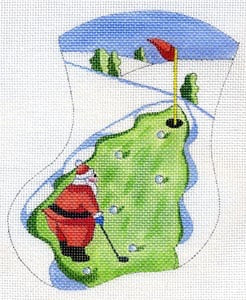 Santa Golfing on Christmas Tree Green MX-107