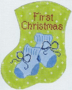 First Christmas Blue Booties MX-181