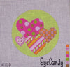 Patterned Hearts Round H113B