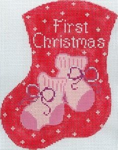 First Christmas Pink Booties MX-181a