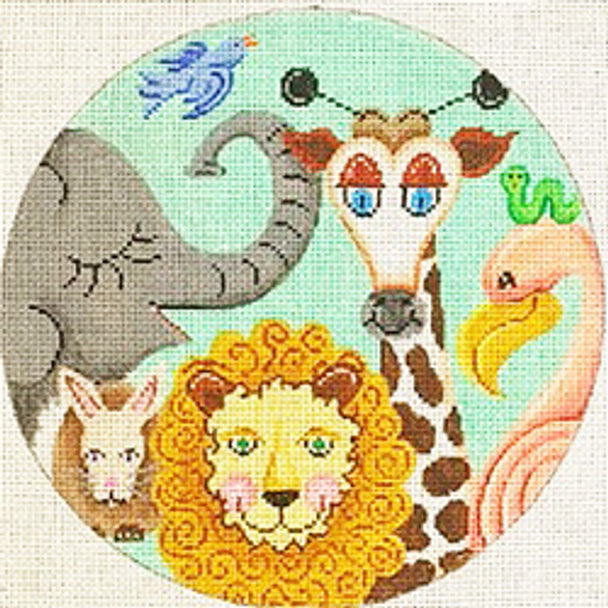 Animal collage round large 21013