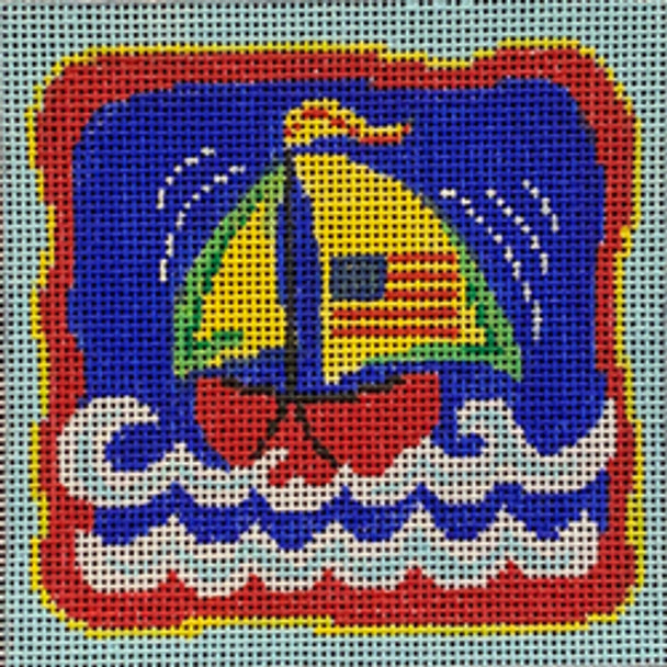 sailboat & flag 7457