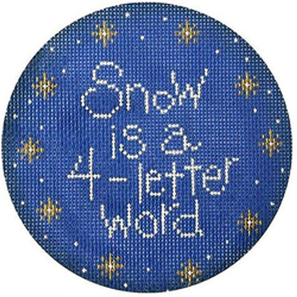 orn. Snow is a 4-letter word, blue background 40066