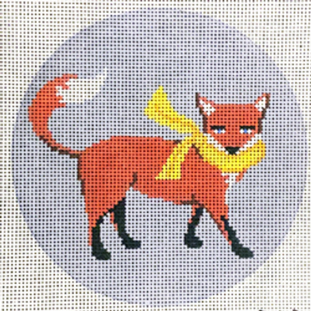 ornament, sanding fox with yellow scarf 3630