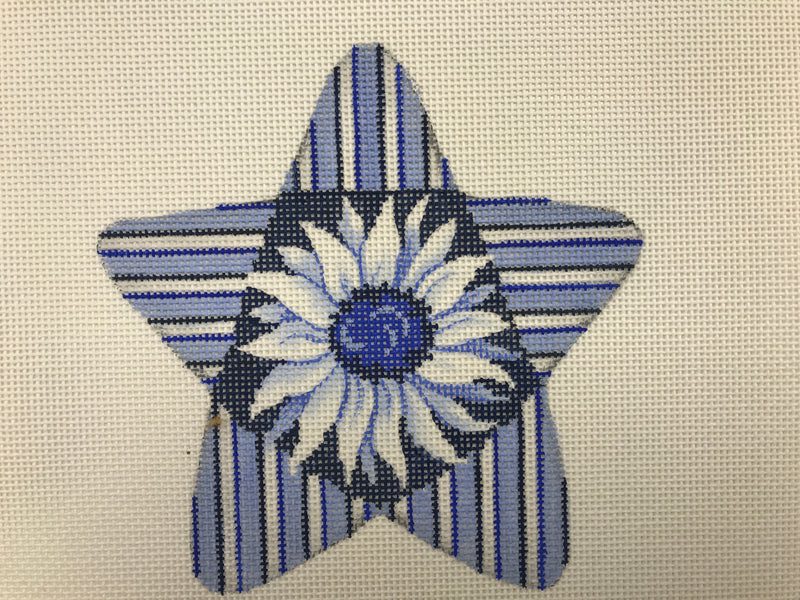 88402-CHR Blue/White Star, sunflower centre