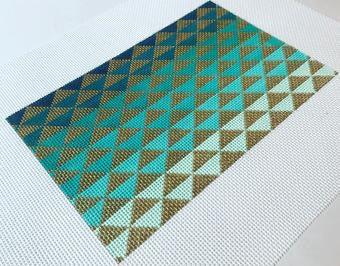 Ombré Triangles, Blue/Green Small Flat
