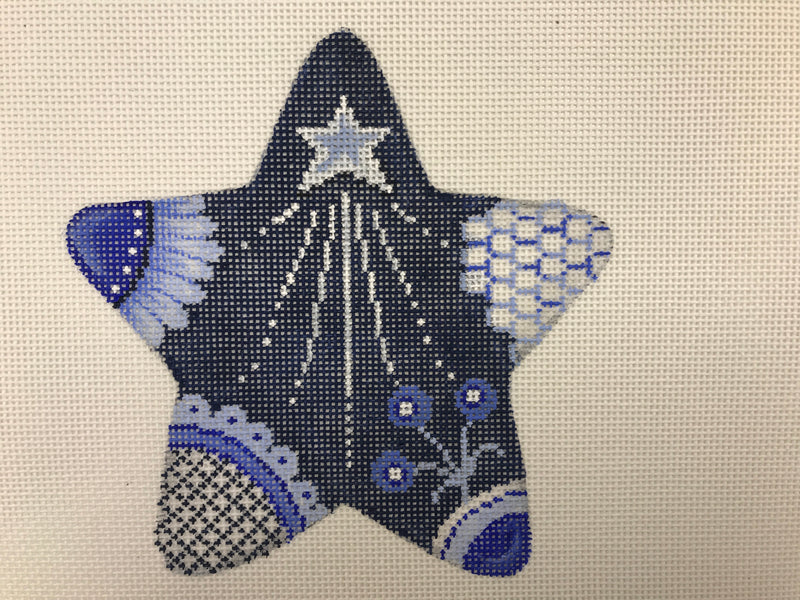 88405-CHR Blue/White Star, shining star