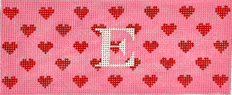 INSLJW-58: Lee’s Jewelry Box/Wallet Insert – Hearts – red on bubblegum pink w/ white letter