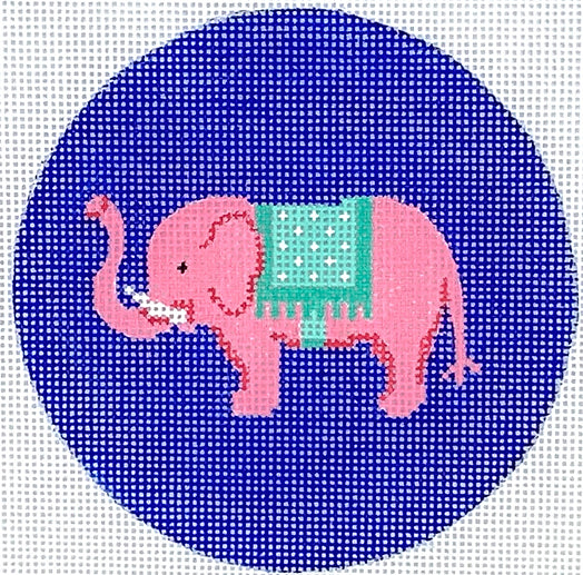 INSMC-41: Pink Elephant w/ Turquoise Blanket – on bright blue