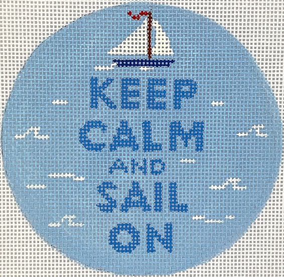 INSMC-63: Planet Earth & Lee 4” Round – Keep Calm & Sail On – on sky blue