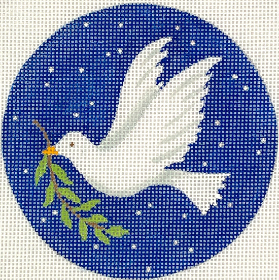 INSMC-94: Planet Earth & Lee 4” Round – Dove w/ Olive Branch on Starry Night Sky