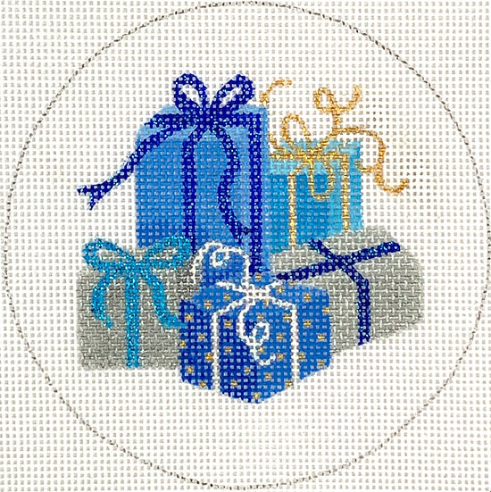 JM-09: Wrapped Gifts – blues, silver & gold