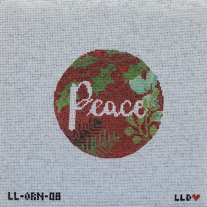 LL-ORN-08 - Botanical Peace-- red