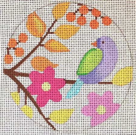 Birds & Blooms - ornament - violet bird N126A