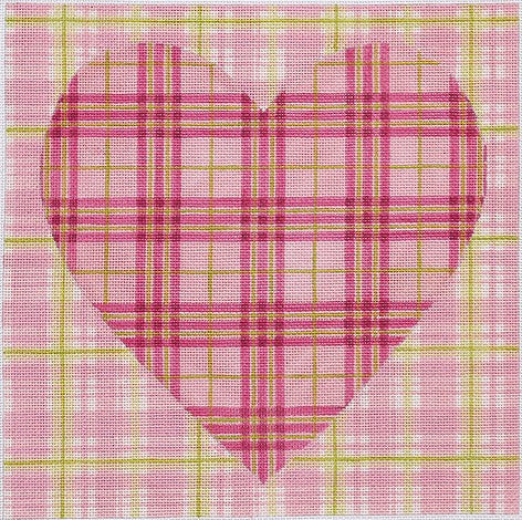 Double Madras Heart Square - BeStitched Needlepoint