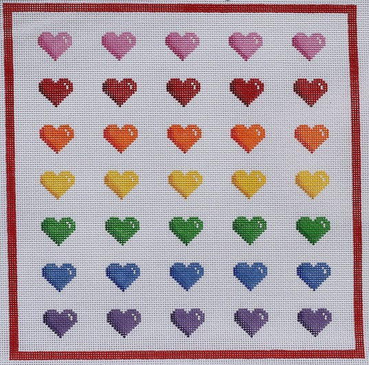 Rainbow Row of Hearts