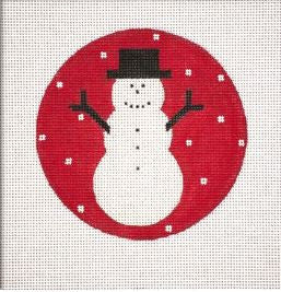 Simple Snowman, Red Ornament