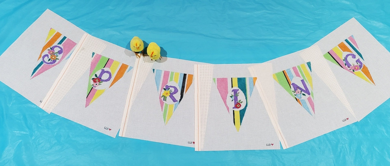 LL-BUN-0320a-SPRING Garland -- 6 Individual Canvases