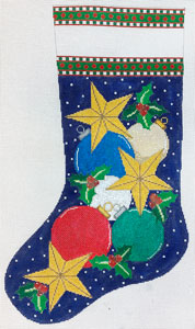 X-172 - Christmas Ornaments and Stars Stocking