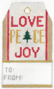 XO-198c Love Peace Joy Gift Tag