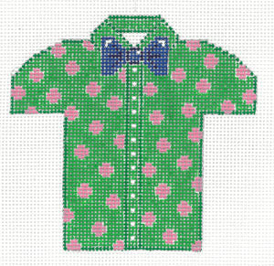 XO-221 Men's Shirt - Green with Polka Dot