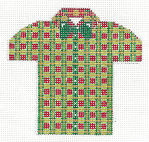 XO-221d Men's Shirt- Christmas Plaid with Green
